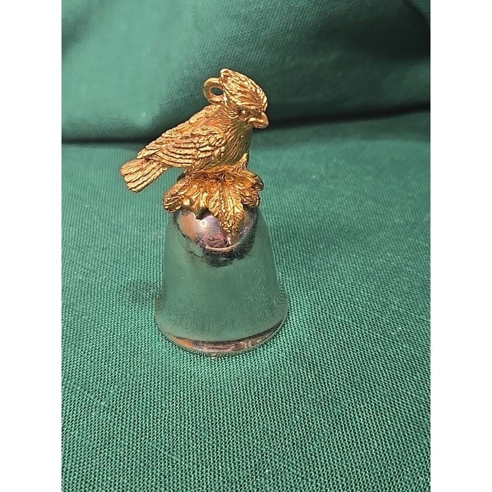 VTG Brass Bird on Silver plated bell approximately 2.5" high, National Wildlife